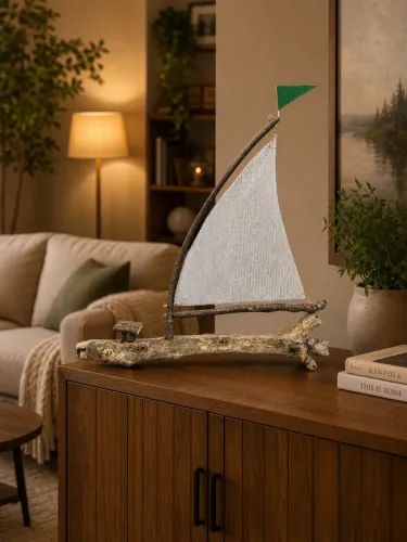 Barco rústico para decoração 