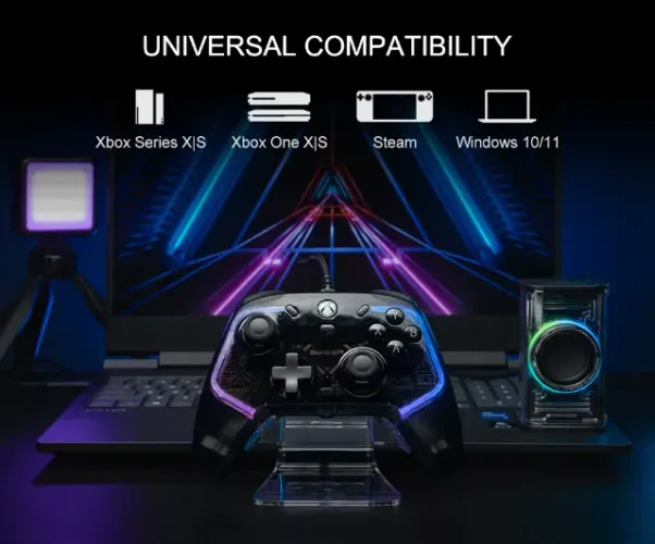 Controle GameSir Kaleid Compatível licenciado Xbox Series X|S Hall RGB cabo USB-C 3 metros