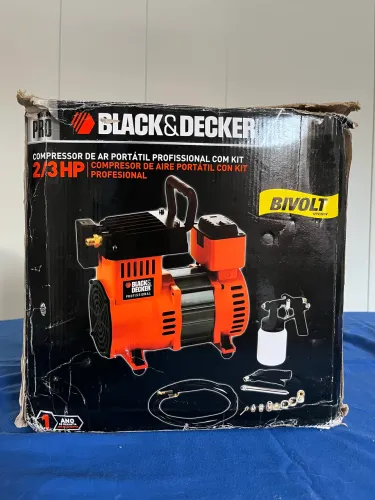 Compressor de Ar Black+Decker IC500-BR Bivolt + Kit Completo + Pistola Arprex