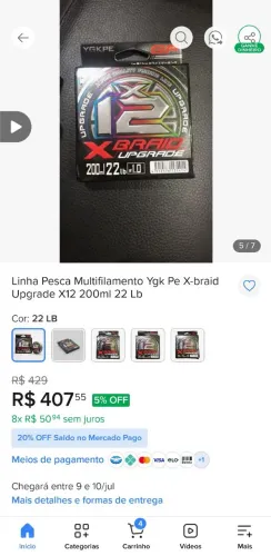Linha multifilamento 22lb ygk 200m
