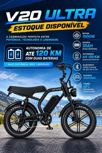 Bike elétrica 02 baterias em uma. Autonomia de até 120km