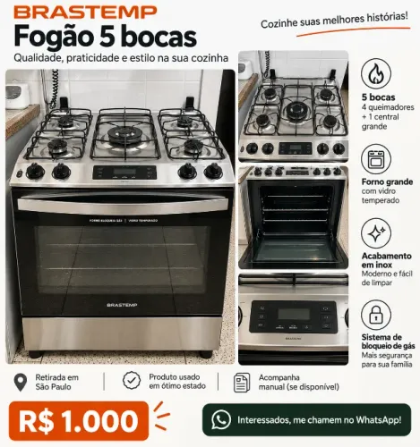 Fogão Brastemp 5 bocas