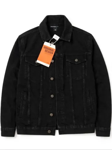 Jaqueta Jeans Preta Masculina Tam M - Original Design