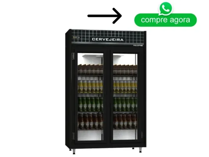 Cervejeira 2 Portas de Vidro Polo Frio Preta