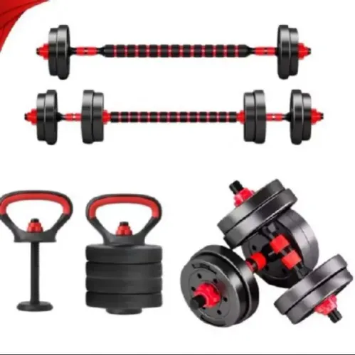 Kit de Halteres Funcional 15kg Anilhas Barras Kettlebell
