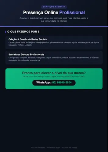 Criação de redes sociais e servidores discord