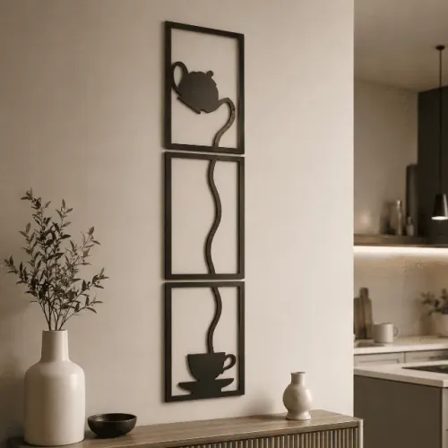 Kit 3 Quadros Decorativos Mdf Cantinho Do Café Bule Xicara