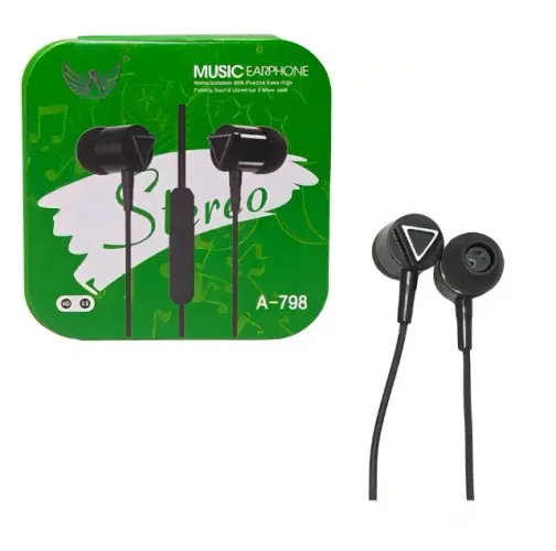 Fone de Ouvido Estéreo Com Microfone Altomex A-798 Preto
