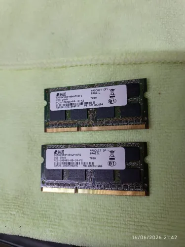 Memória RAM notebook 2 pentes 2 gb