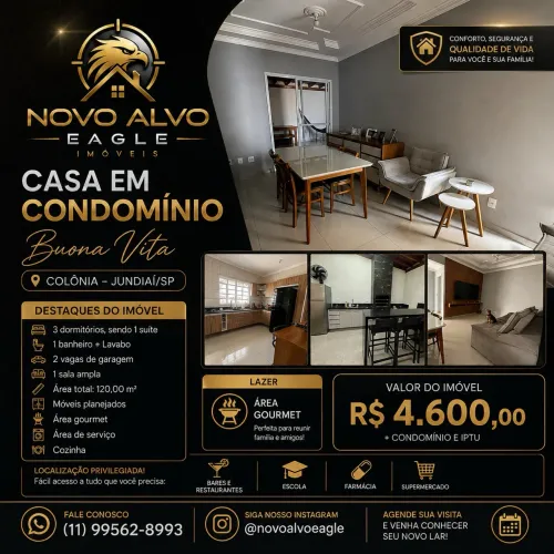 Casa locação no Cond Buona Vita