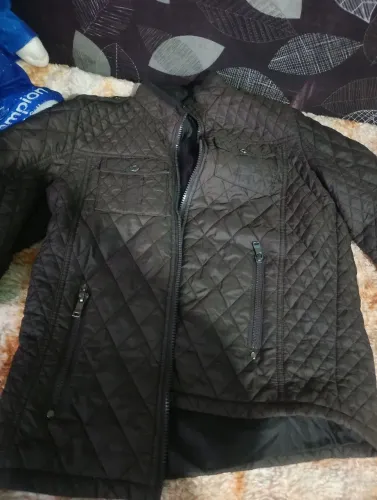 Jaqueta de couro almofada masculina m