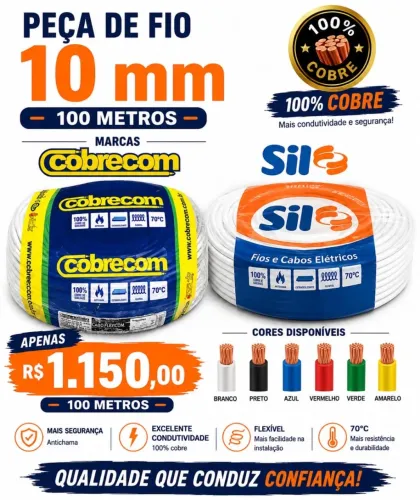 Cabo flexível 10 mm