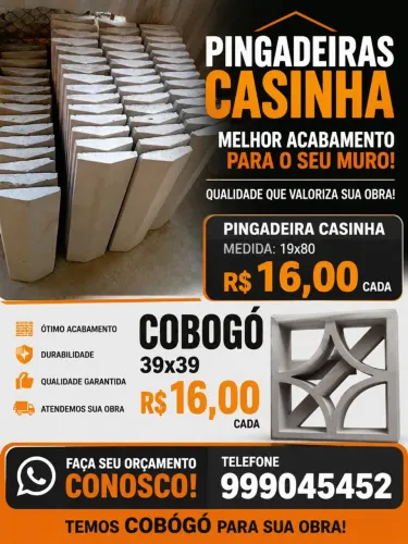 Vendo pingadeiras casinha 80x19 valor 14,00