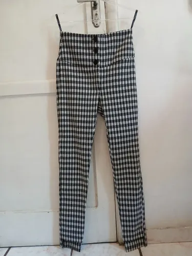 Calça Xadrez Cintura Alta da Afghan (Tam PP)