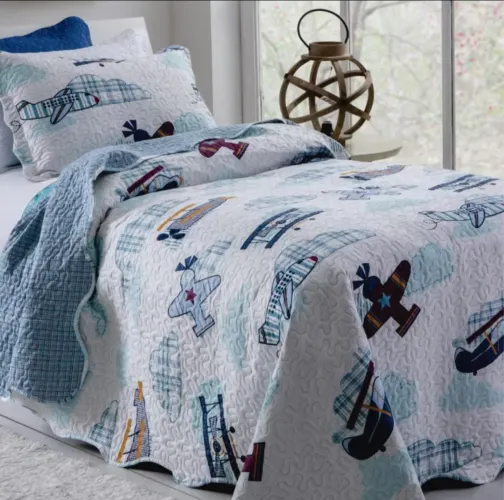 Kit colcha cobre leito dupla face de solteiro 
