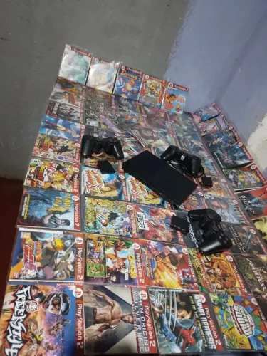 ps. 2 com dois controle sem fio com 77 jogos desbloqueado