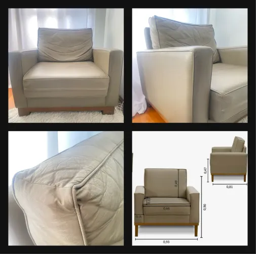 Pra vender hoje!! Vendo poltrona de couro legítimo 