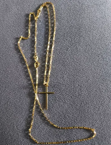 Corrente de moeda banhada a ouro 18k
