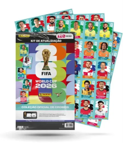 KIT ATUALIZAÇÃO COPA DO MUNDO 2026 120 FIGURINHAS NEYMAR JR