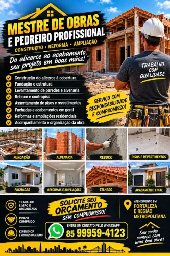 Mestre de obras e pedreiro profissional 