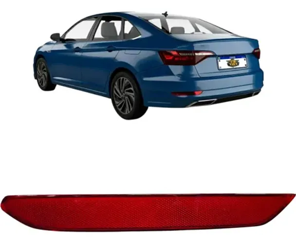 Refletor Parachoque Traseiro Esquerdo Jetta 2019 A 2022 Vermelho