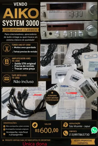 Som vintage Micro Aiko para colecionadores