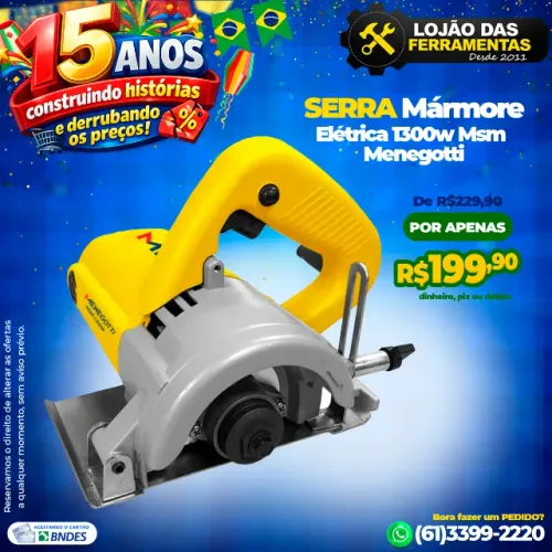 Serra Mármore 1300w Msm Menegotti