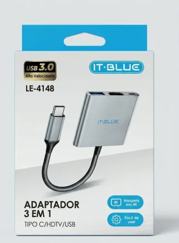 Adaptador conversor Tipo C para USb ou HDMI 