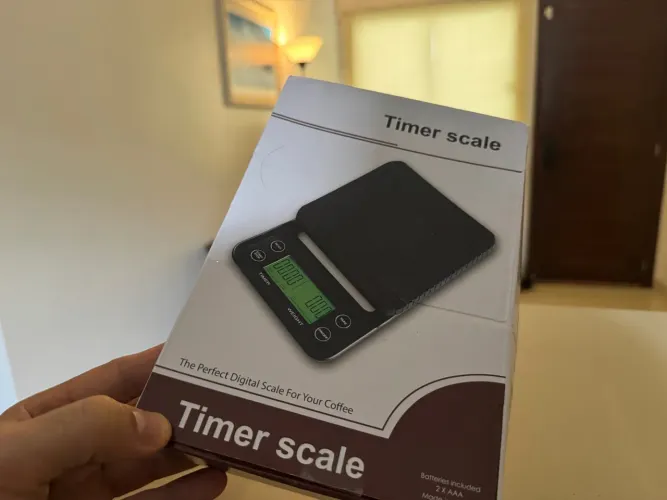 Balança de precisão barista para café com timer