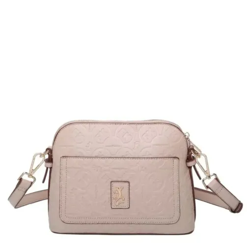 Bolsa Transversal Fellipe Krein FK565 Embossed Nude Original