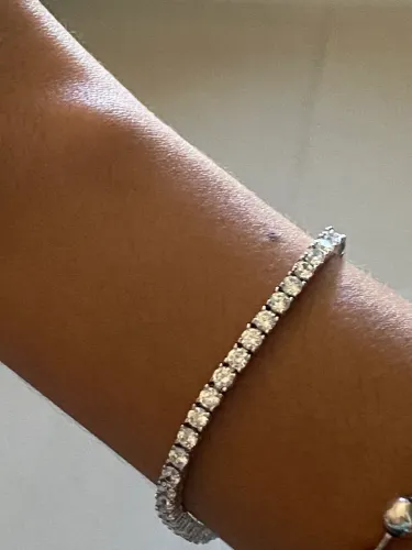 Pulseira riviera prateada com zircônias