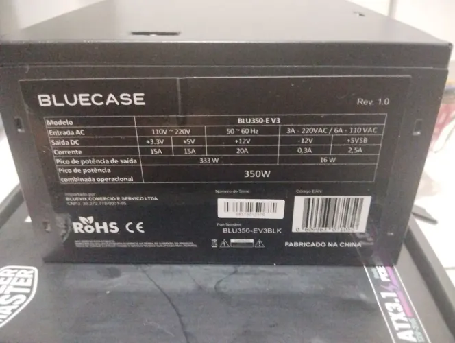 Fonte de computador BLUECASE 350w modelo BLUE350-E v3