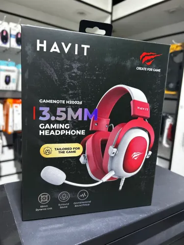 Headset gamer HAVIT vermelho com cancelamento de ruídos