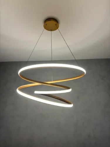 Lustre Pendente LED Dourado Moderno - Design Espiral