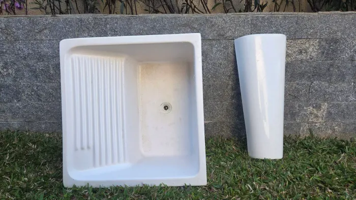 Tanque Mármore Sintético Branco 60cmx50cm