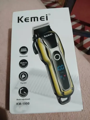 Maquininha Kemei Km-1990 Profissional Cortar Cabelo Aparador Máquina Para Acabamento