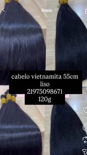 Cabelo vietnamita liso 55cm 120g