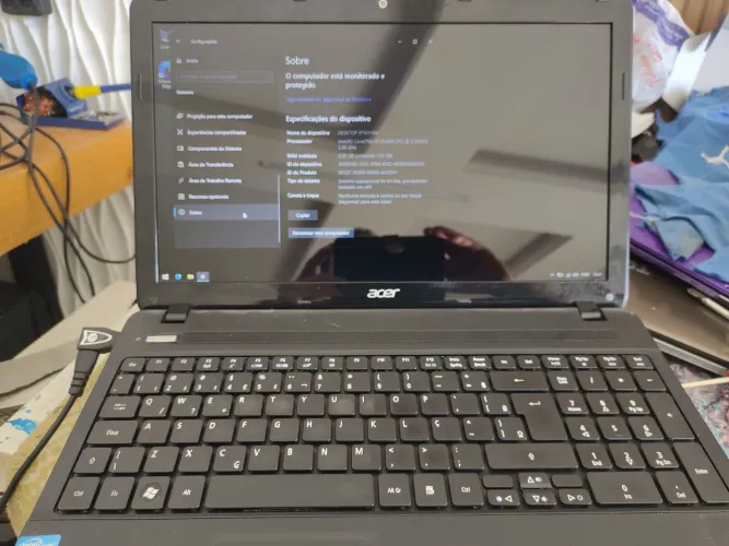 Notebook Acer i3 4ram bateria carregando