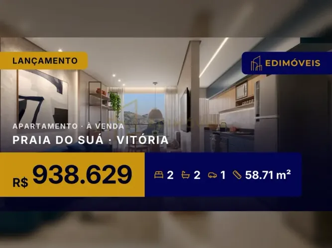 Pronto para Morar: Apartamento de 2 Quartos na Praia do Suá com Lazer