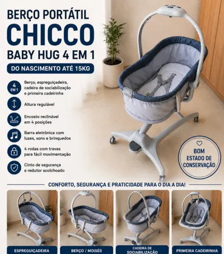 Berço Portátil Chicco Baby Hug 4 em 1