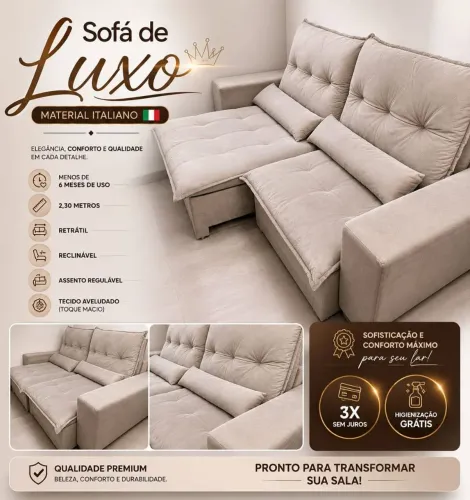 Sofá de luxo italiano.