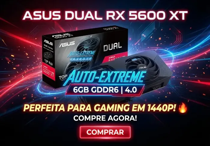 Placa De Vídeo Amd Asus Dual Radeon Rx 5600 Xt 6gb, PERFEITA