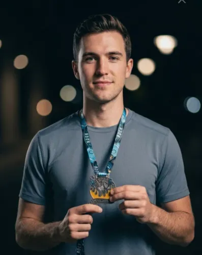Medalha Night Run - Corrida de Rua Noturna O2 Corre Saúde Diversão Música Luz coleção