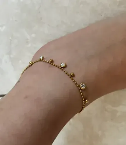 TORNOZELEIRA PONTO DE LUZ BANHADA A OURO