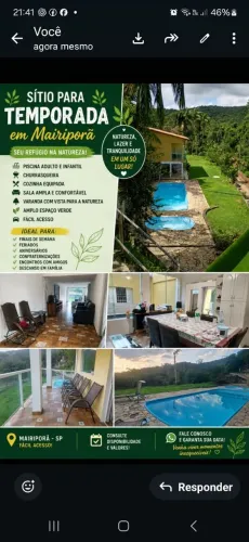Sitio Mairipora com piscina