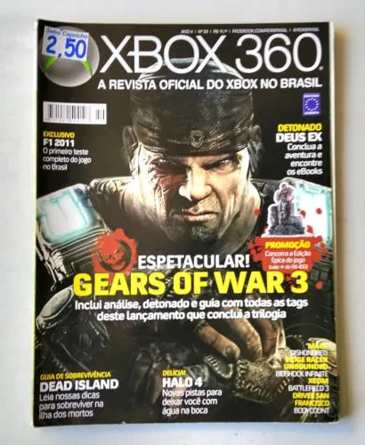 Revista Games - XBOX 360 nº 59 - Destaque: Gears of War 3 - 2011 - Usado