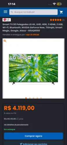 Tv LG AI THINQ 60