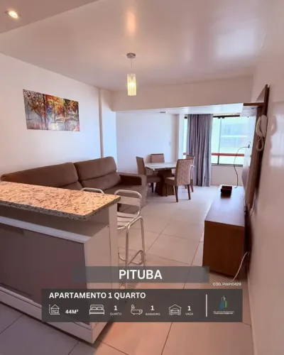 APARTAMENTO NASCENTE 44m² VISTA MAR MOBILIADO 1 QUARTO 1 VAGA INFRA VENDE PITUBA