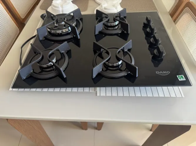 Cooktop Fogão 4 Bocas Gás Dako Supreme com Vidro Temperado Preto