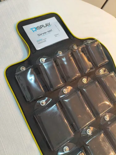 Display expositor bolsos individuais tampa botão magnético Venda produtos no Uber